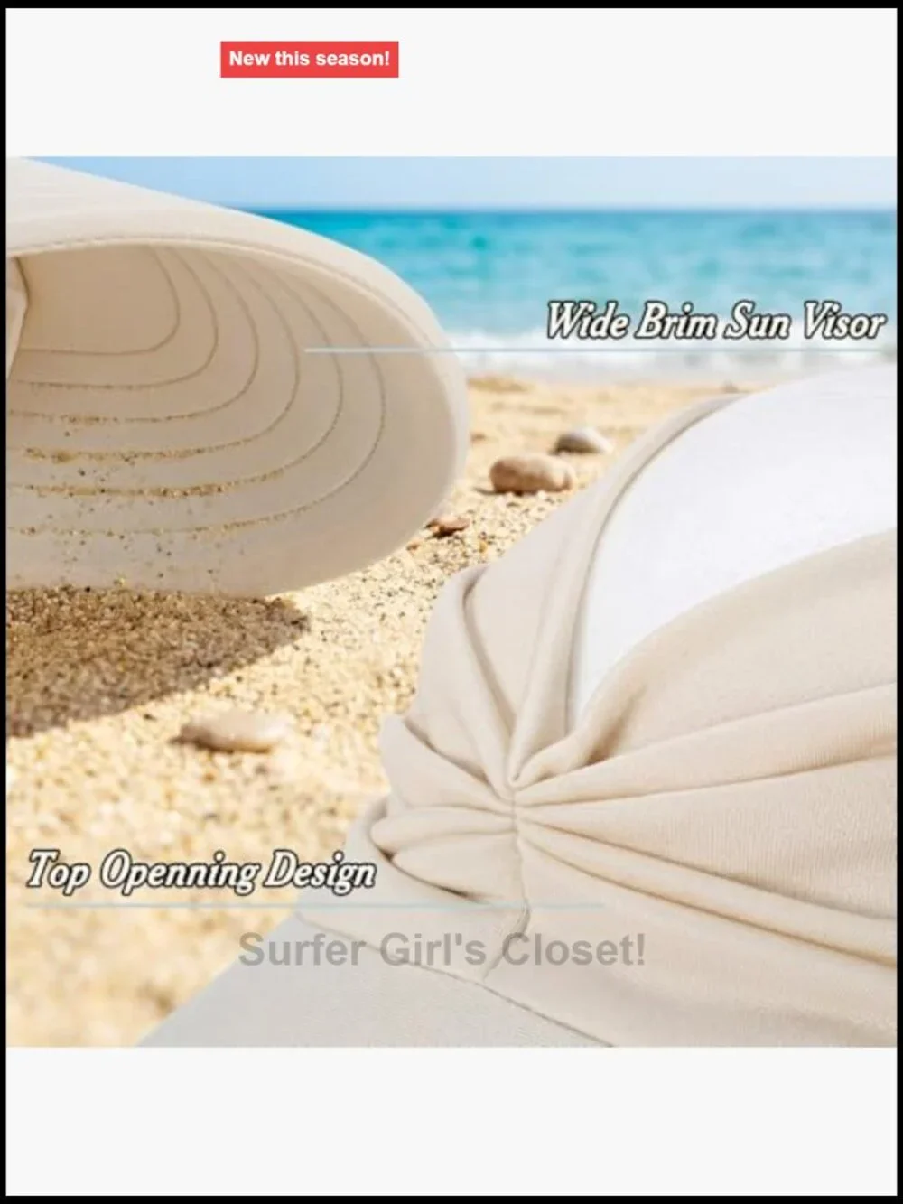 3 Pack Wide Brim Sun Visor Hats with UPF50+ Ponytail Hole Adjustable Sport Cap